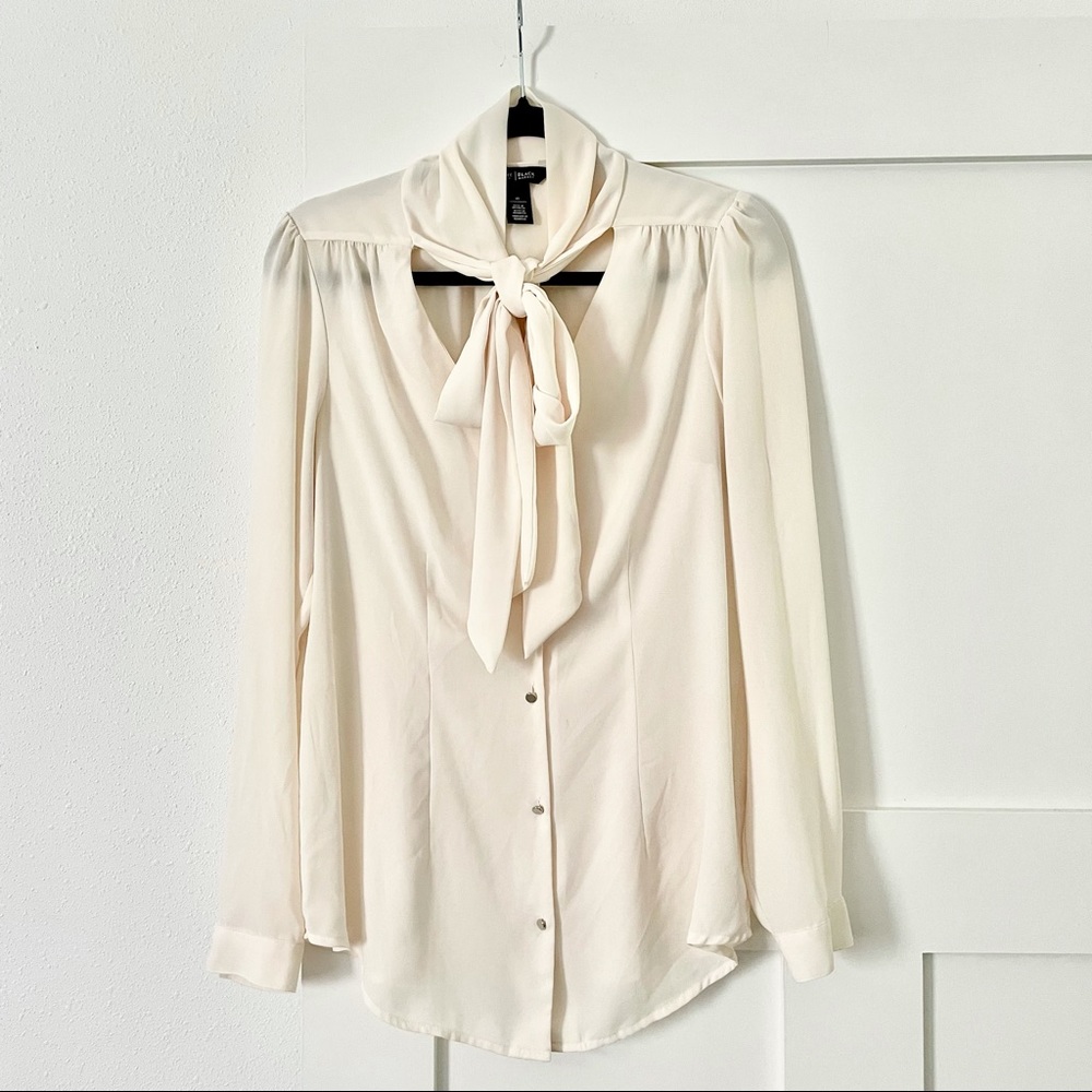 White House Black Market Ivory Blouse